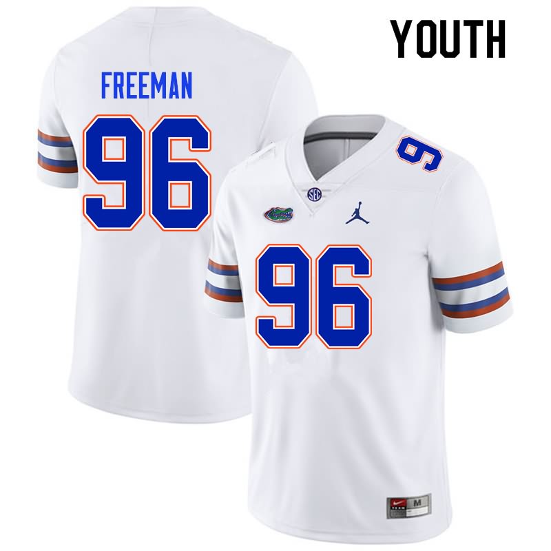 NCAA Florida Gators Travis Freeman Youth #96 Nike White Stitched Authentic College Football Jersey GZR0064BS
